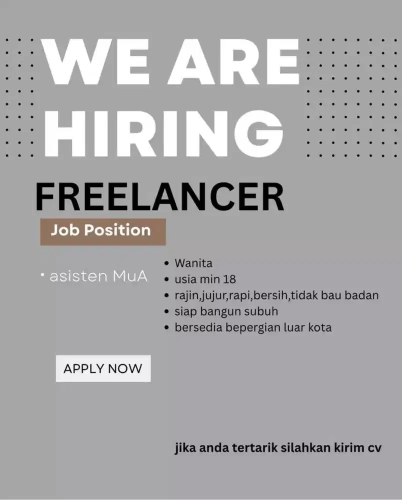 lowongan kerja asisten mua