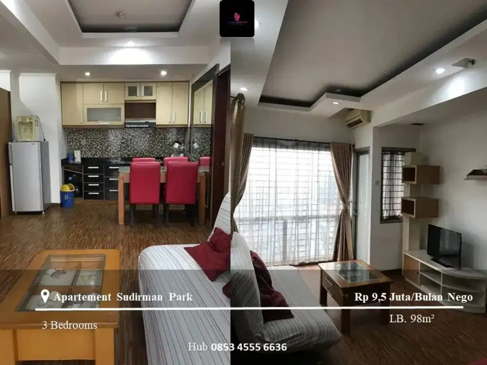 Disewakan Apartement Sudirman Park High Floor 3BR Furnished