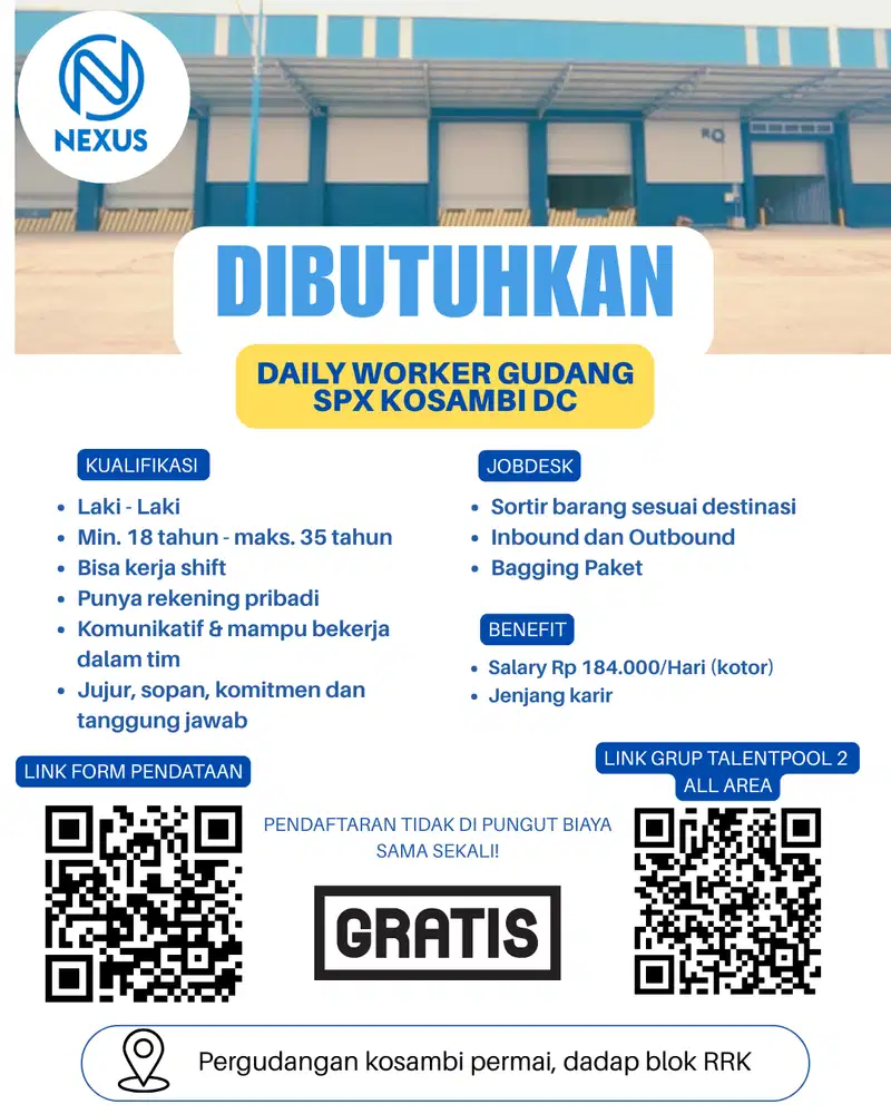 LOWONGAN KERJA KOSAMBI DC