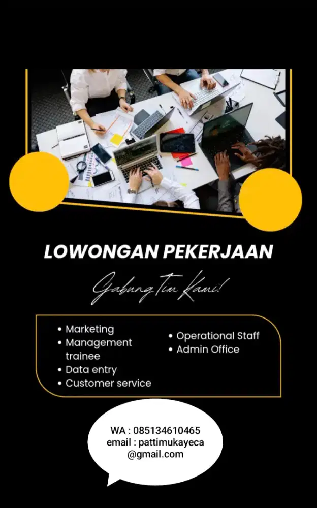 Tersedia lowongan kerja tercepat dan di butuhkan