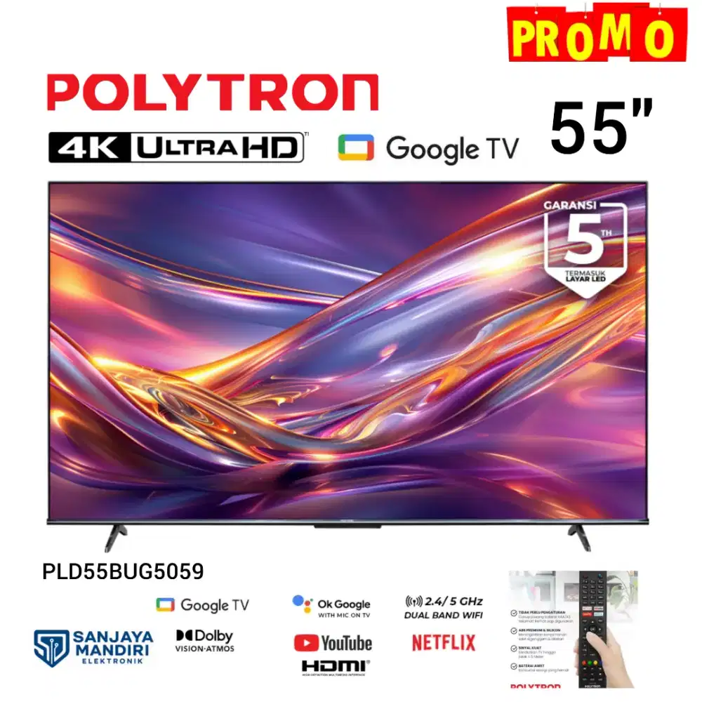 POLYTRON UHD 4K 55 Google TV  4K UHD Smart Google TV PLD 55UG5059 HDR