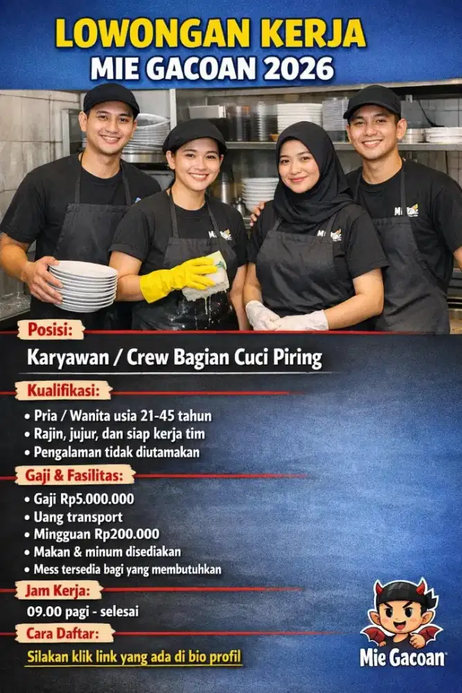 LOWONGAN KERJA MIE GACOAN