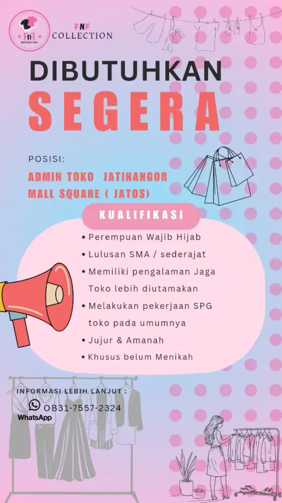 Loker Admin Jaga Toko Di Jatos