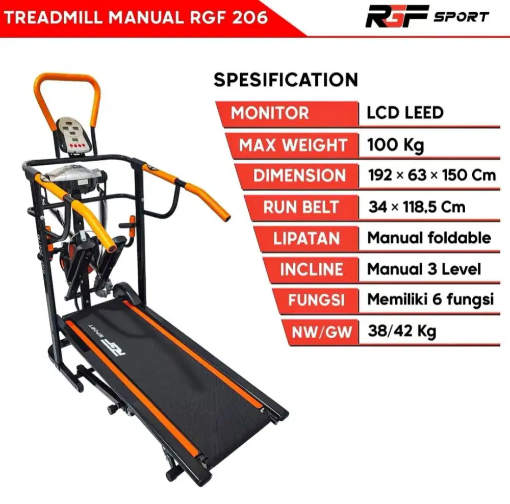 Treadmill RGF MANUAL 7 in1