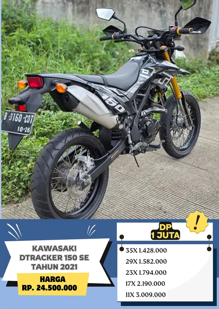 KM 1rb Kawasaki Dtracker 150 SE tahun 2021 Dp 500rb