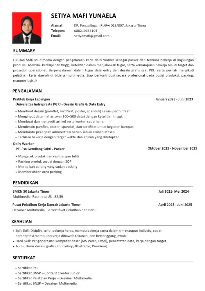 Info loker pengalaman packing barang