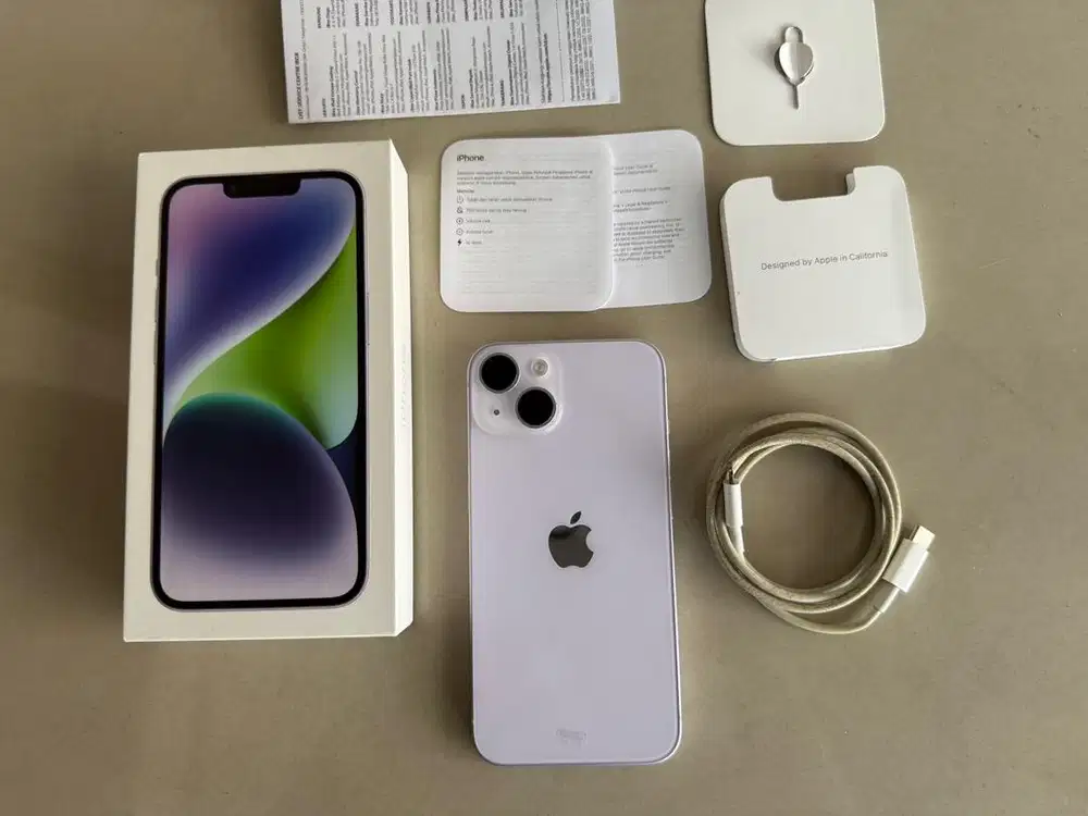 iPhone 14 128Gb Purple Ex iBox Fullset Original No Minus Bergaransi