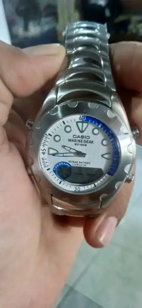 Jam casio marine gear tidegraph wr100m