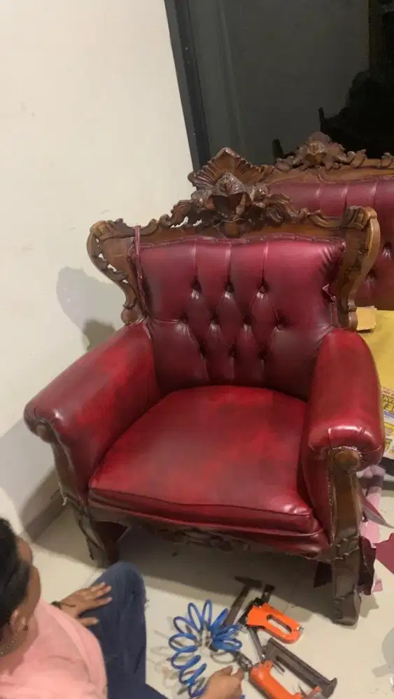 Ganti cover sofa dudukan