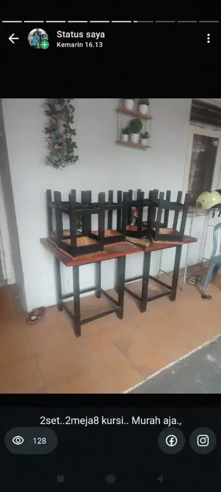 Meja set kursi jualan