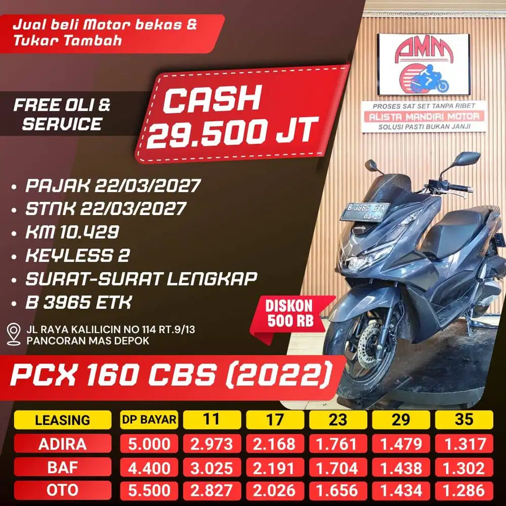 PCX 160 CBS 2022 BISA CASH/KREDIT/TRADE IN/ PAKAI CC/PAYLATER