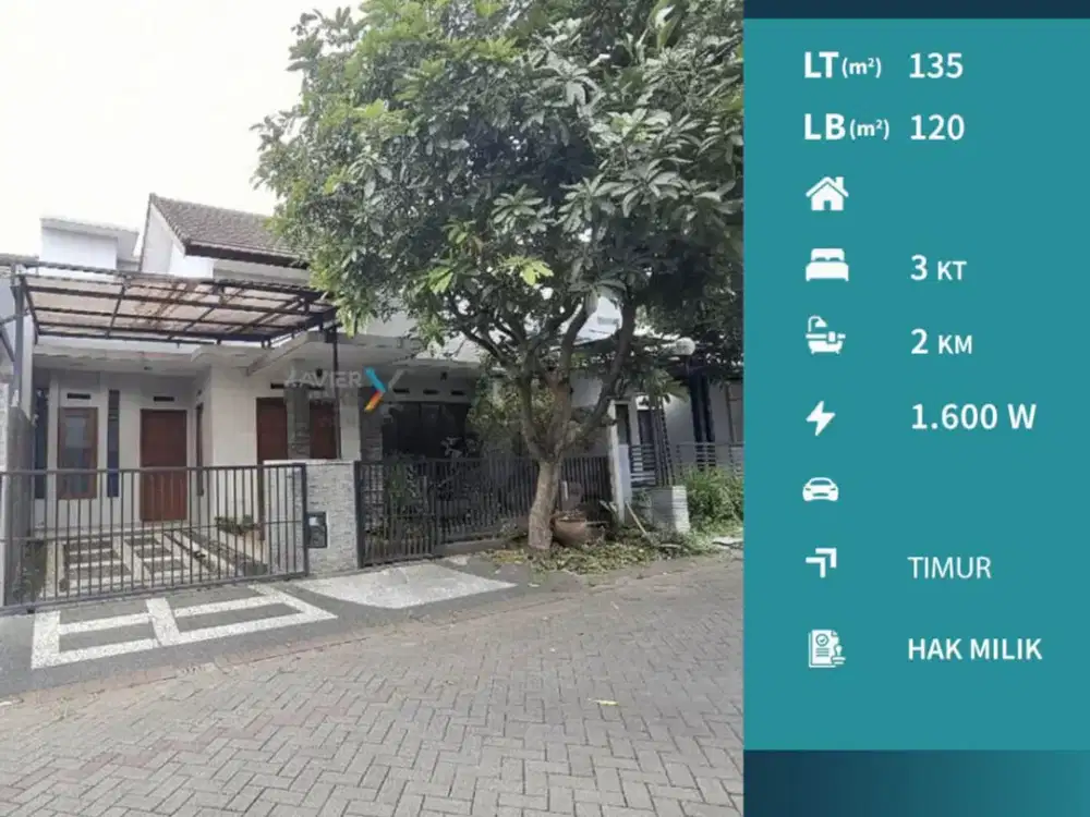 Dijual Rumah Pusat Kota Kawasan Eksklusif di Permata Jingga Malang