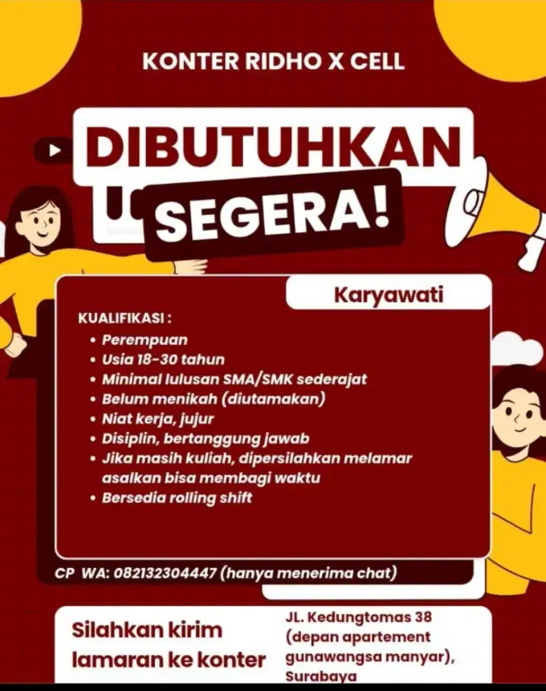 Karyawati konter ridho x cell