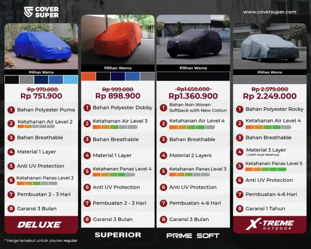 Cover mobil bergaransi