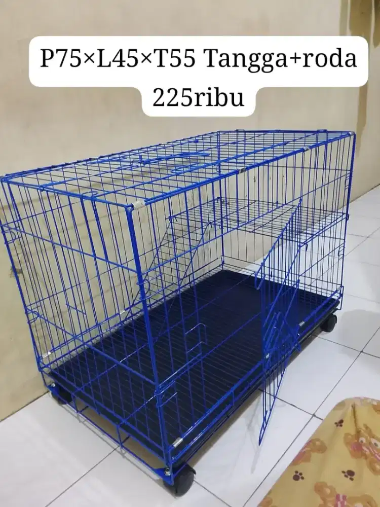 Kandang jumbo baru ukuran 75×45×55 tangga+Roda