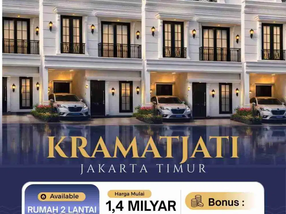 RUMAH 2 LANTAI + ROOFTOP NEW SIAP HUNI DI KRAMATJATI, JAKARTA TIMUR