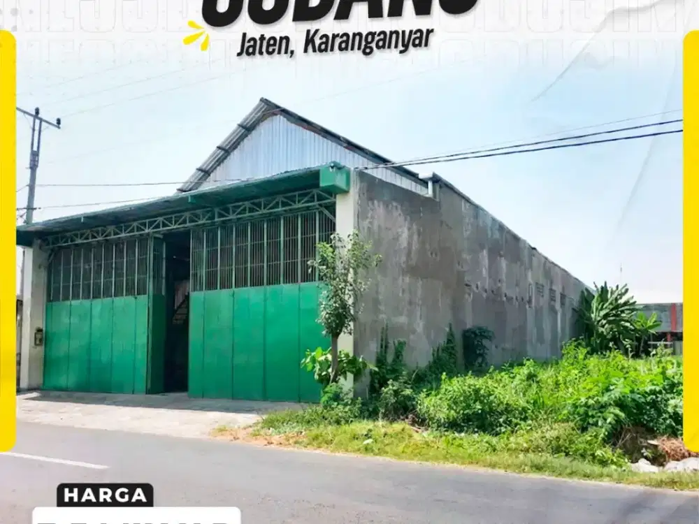 Dijual Gudang Luas Siap Pakai di Kawasan Industri Jaten Karanganyar
