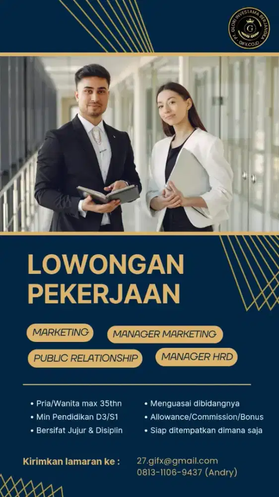 Di cari / menerima lowongan pekerjaan sebagai marketing ber Gaji