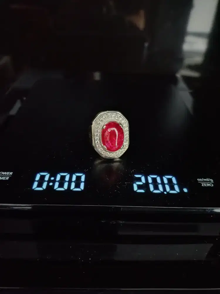 Cincin Perak/Silver Batu Delima