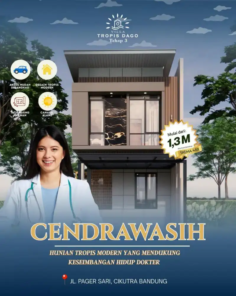 Rumah Mewah 2 Lantai Dekat Gedung Sate