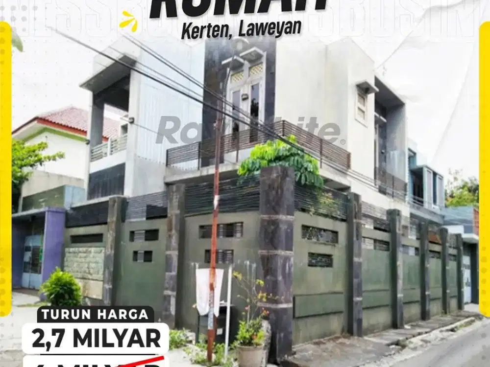 Rumah Strategis 8kamar Siap huni Dekat RS Panti Waluyo kerten Laweyan Solo