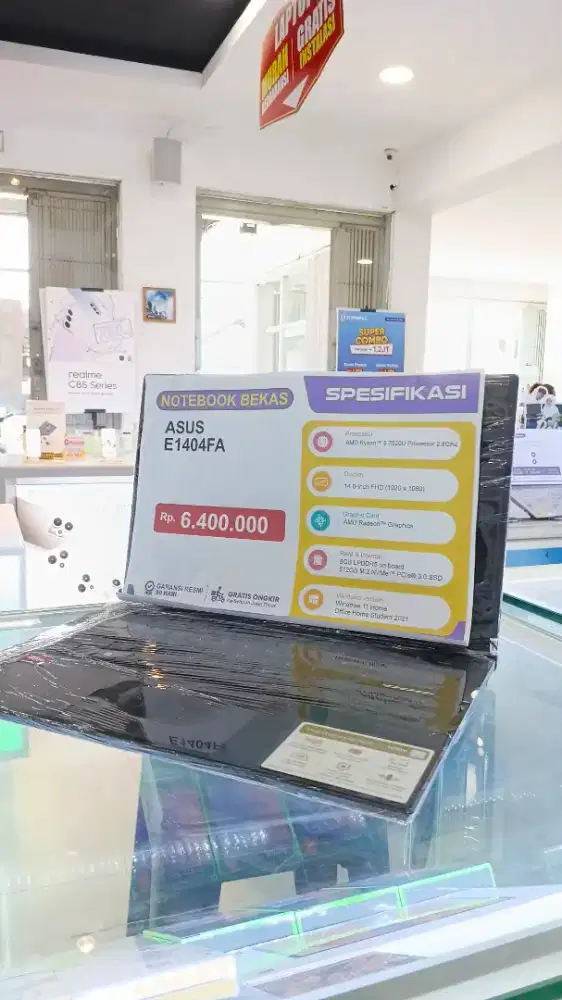 Laptop Bekas Merl Asus E1404FA Ryzen 5 7520 8/512GB