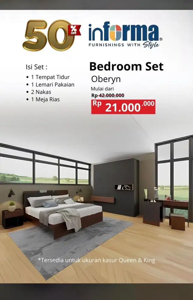 Bed room set cicilan by HOME CREDIT syarat KTP