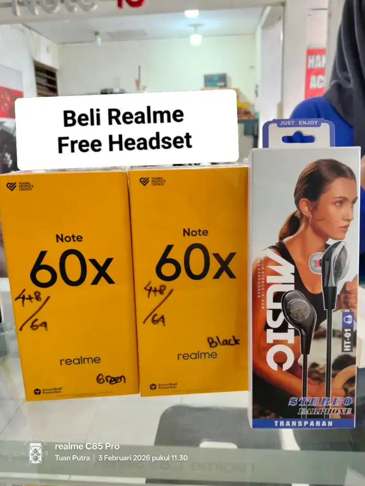 Promo MURAH‼️Realme Note 60x (4+8/64) Promo hp baru, segel dan murah