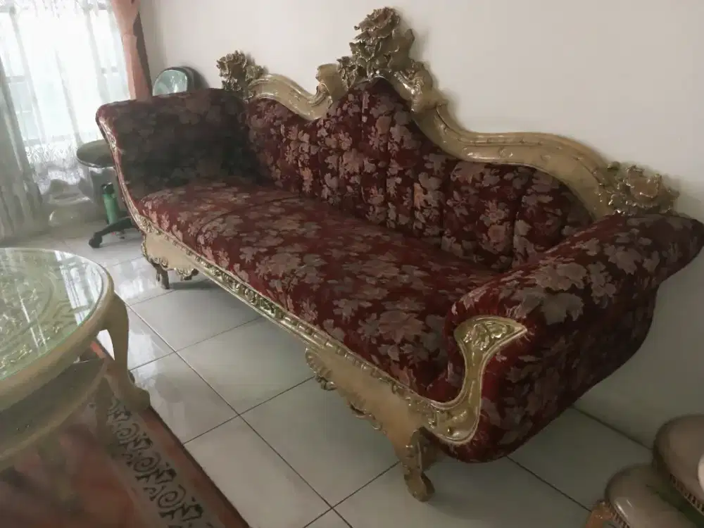 Kursi Sofa Jati Tunggal Full Ukiran