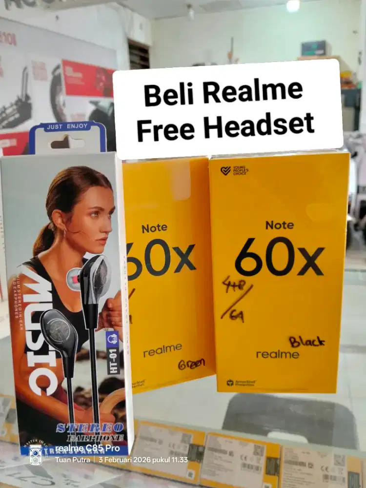Promo MURAH‼️Realme Note 60x (4+8/64) Promo hp baru, segel dan murah