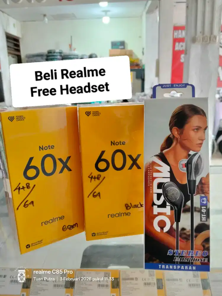Promo‼️Realme Note 60x (4+8/64) Promo hp baru, segel dan murah