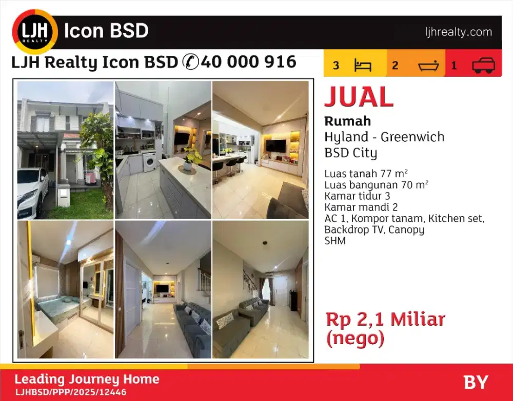 Dijual Rumah Hylands – Greenwich Park BSD City (Semi Furnished)