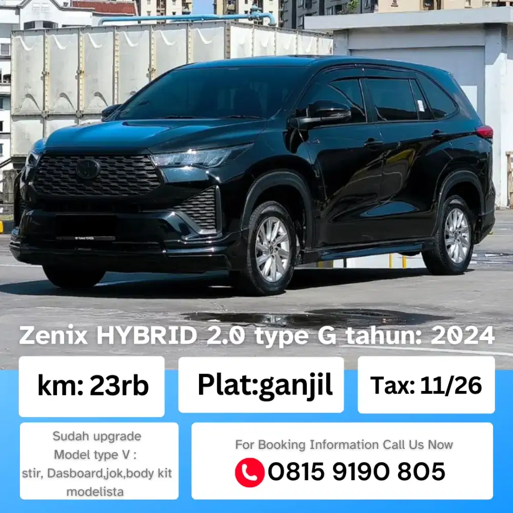 Zenix G HYBRID 2.0 matic tahun:2024 upgrade type V