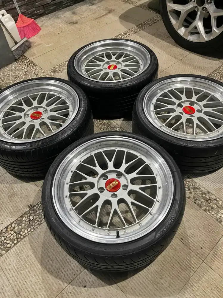 Velg BBS lm ring 19 pcd 5x114 sepaket ban siap pakai