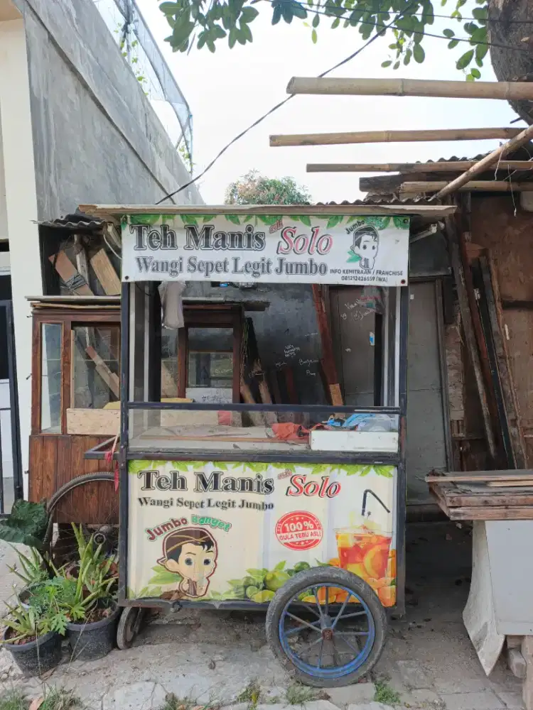 Di jual grobak teh solo dan mesin pres