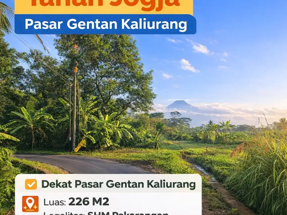 Tanah Dijual Jogja Dekat Pasar Gentan Kaliurang SHM Pekarangan