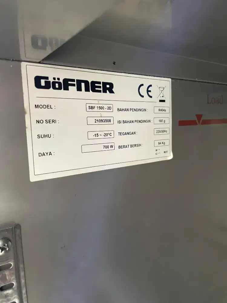 Gofner Undercounter Freezer 2 Door