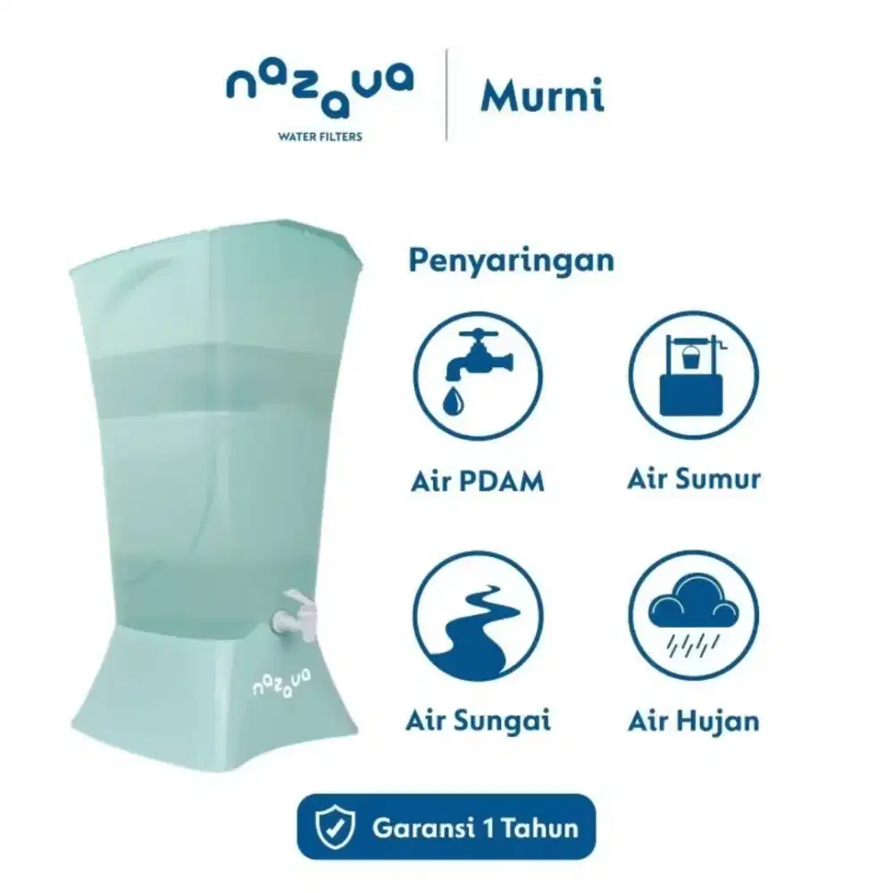 Filter air minum non BBM/Listrik merk Nazava tipe Murni paket lengkap