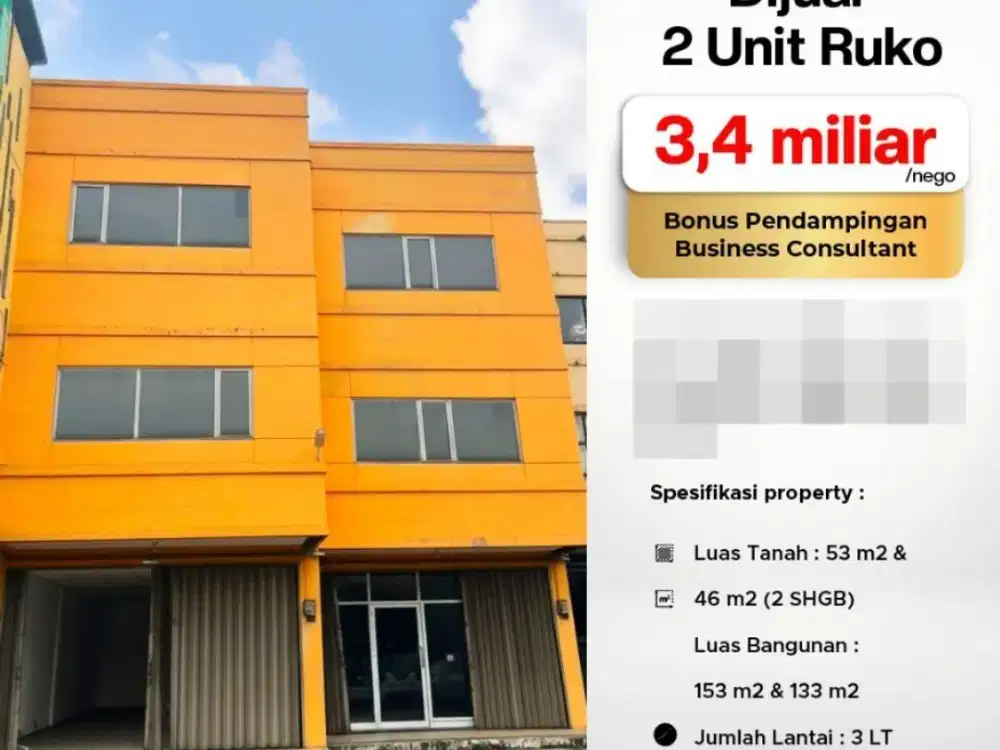 Dijual 2 unit Ruko cocok untuk kantor Daerah Bekasi
