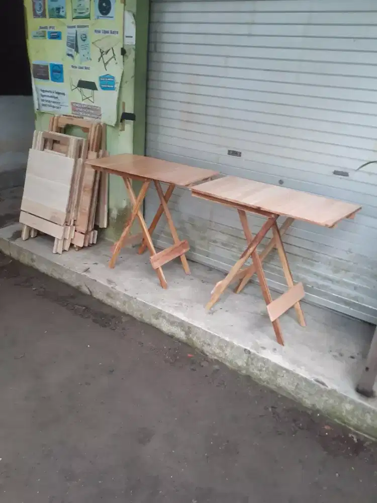 Meja lipat kayu bisa cod.