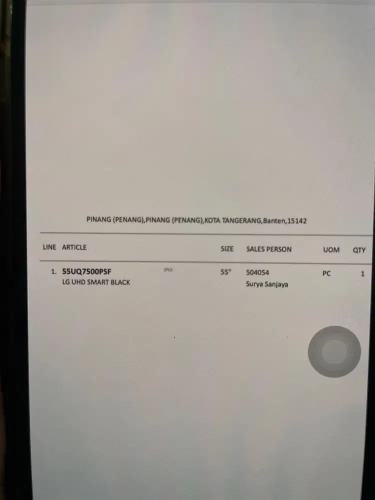 Tv lG 55 inchi (LCD retak)