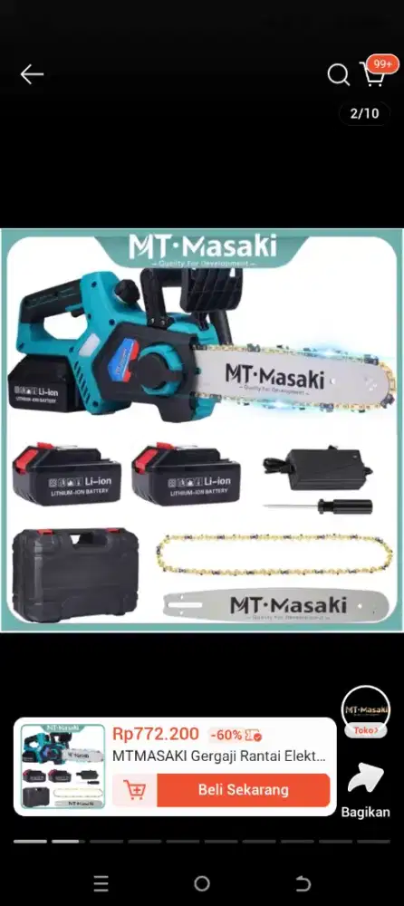 MTMASAKI Gergaji Rantai Elektrik Mini 12in 36VF MT-8600