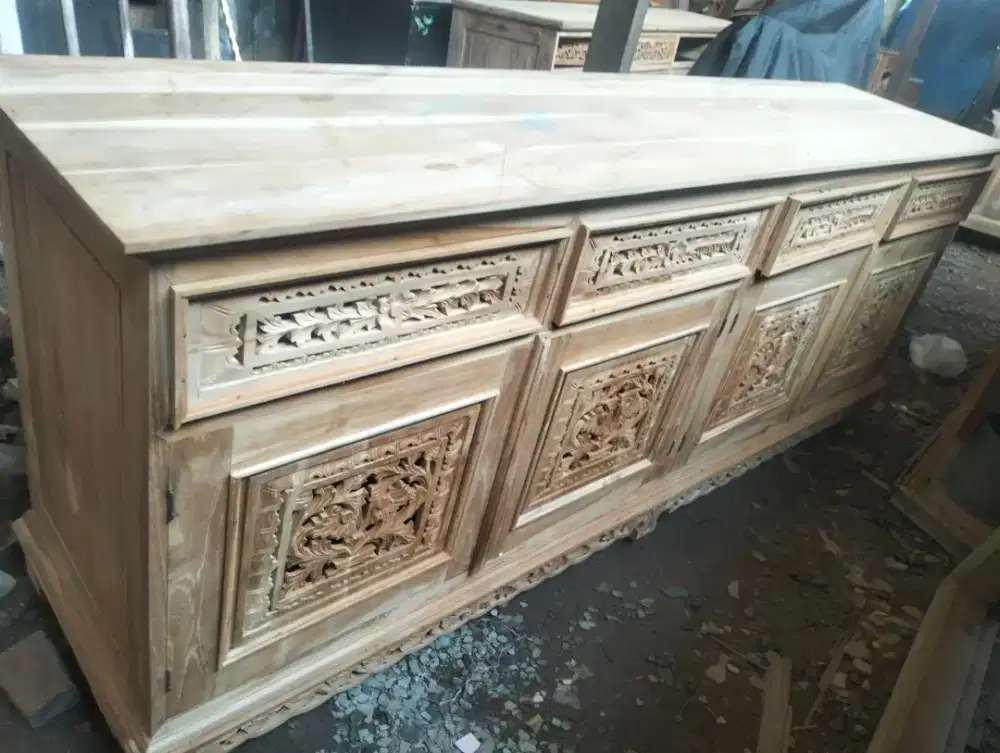 buffet tv jati Jepara asli panjang 2 meter