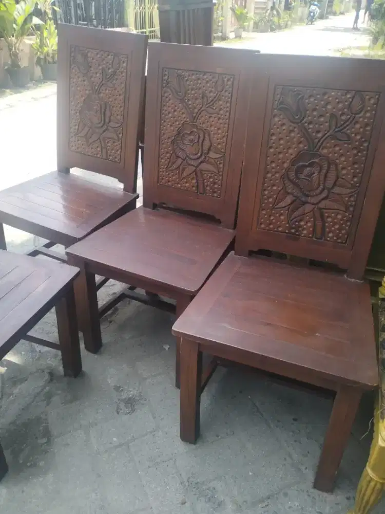 meja makan jati Jepara asli 4 kursi