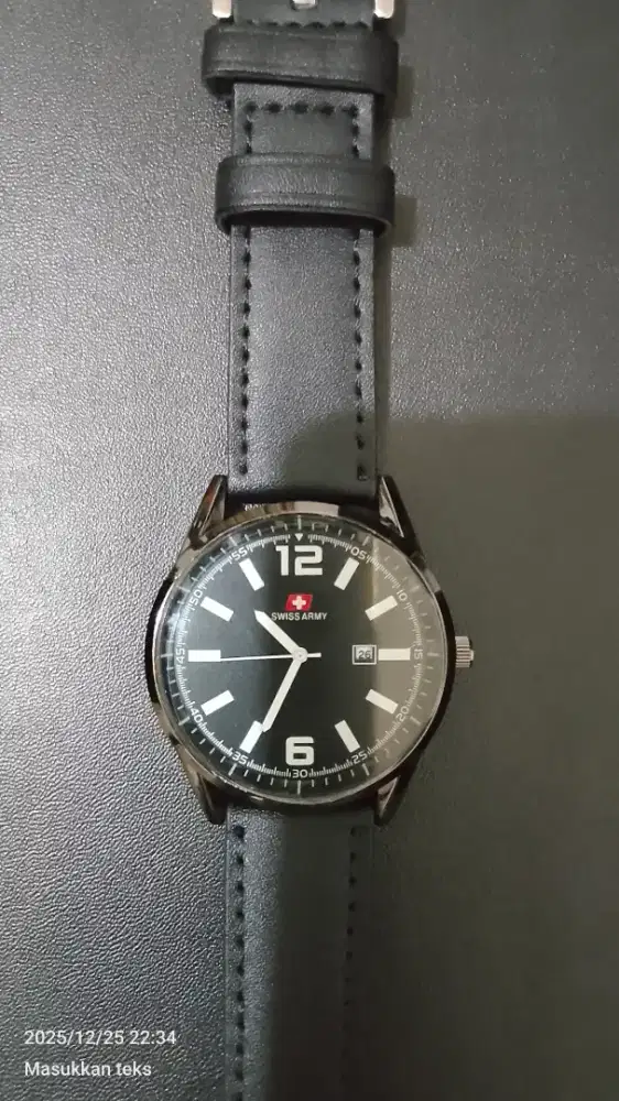 Jam Tangan Pria SA analog Hitam +Tanggal Aktif + Bonus2x Baru