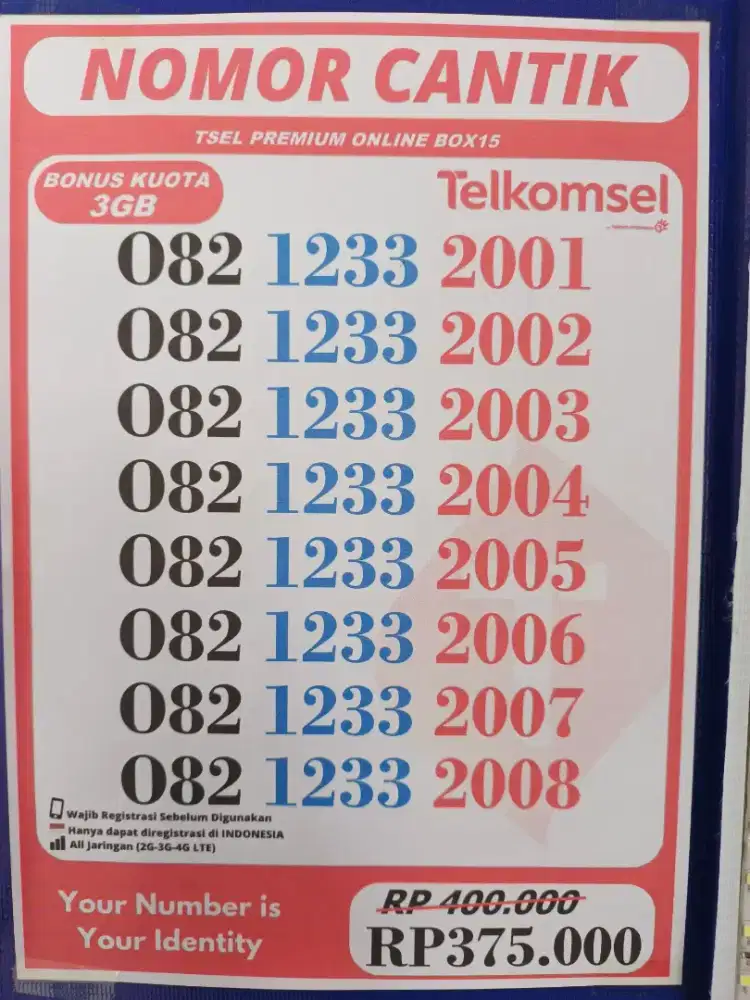 NOMOR CANTIK TELKOMSEL