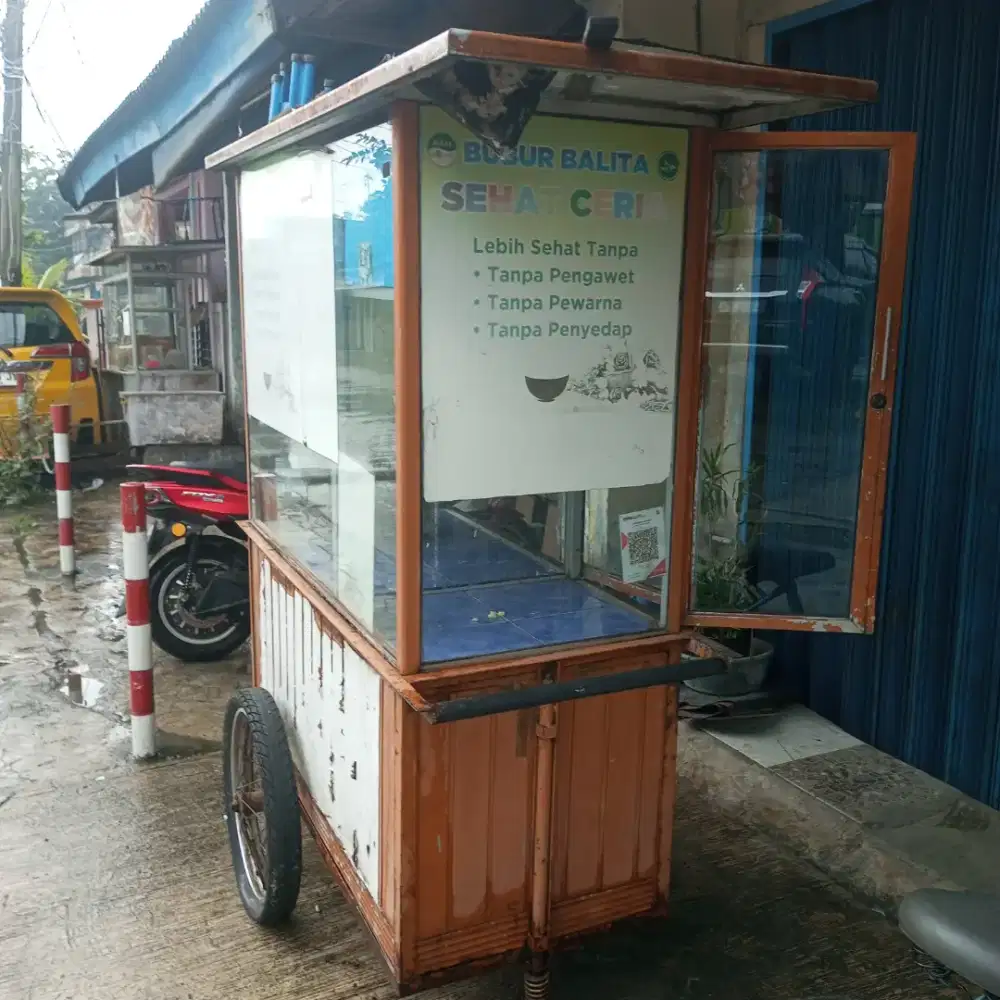 Gerobak bubur bekas