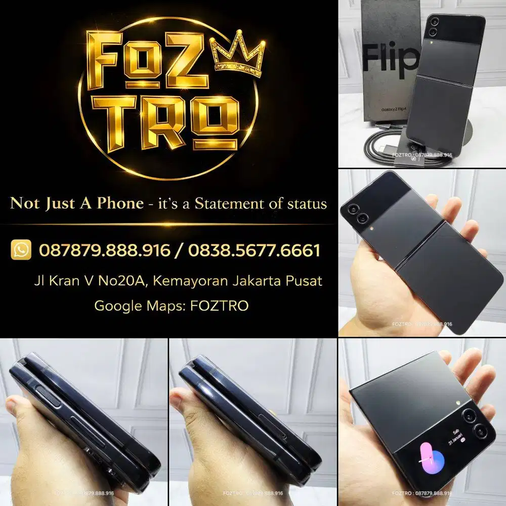 Samsung Galaxy Z Flip 4 8/256GB Black Fullset Resmi No Minus