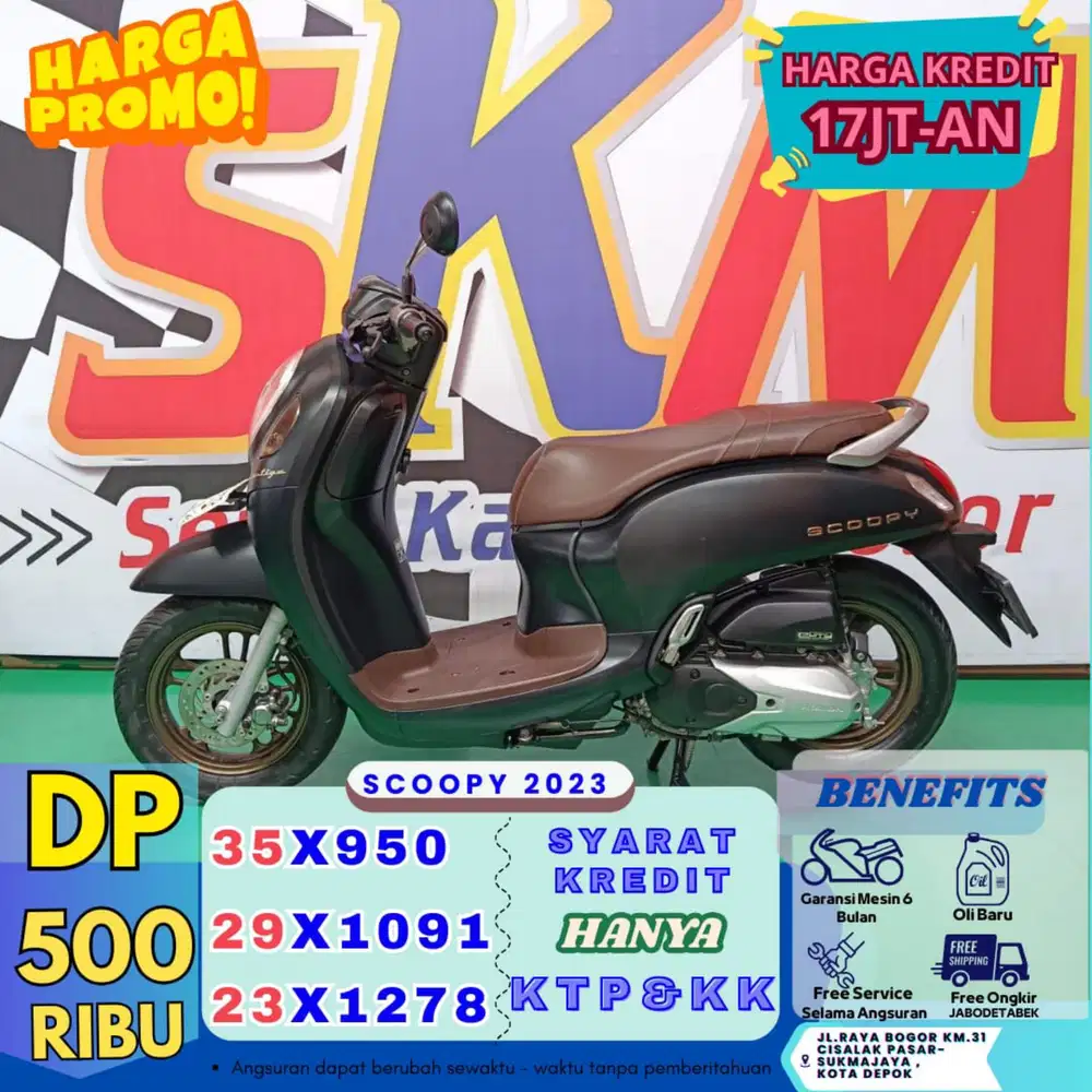 Dp 500rb bawa pulang scoopy 2023 km low bergaransi