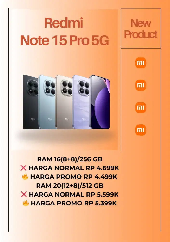 Promo Redmi Note 15 Pro 5G | New Segel Resmi